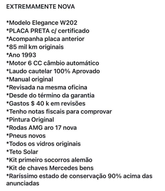 C280 - Foto #6 do anúncio à venda de Carro clássico